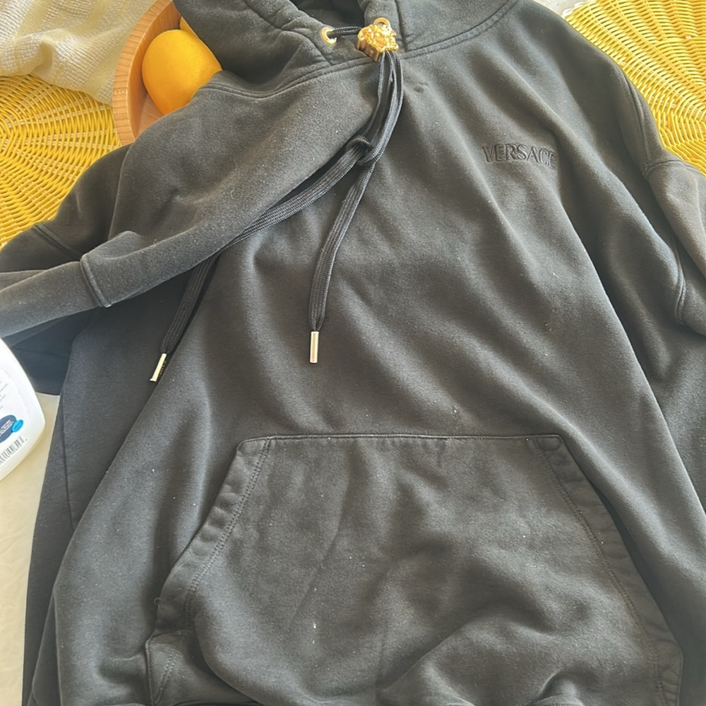 Versace La Medusa Black Hoodie with Gold Accents - Picture 5 of 12